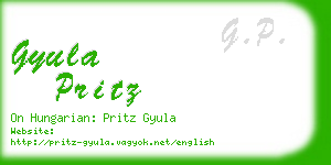 gyula pritz business card